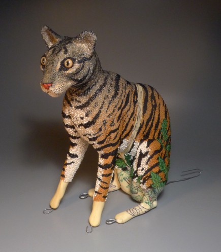 Leslie Grigsby Beadwork - Tigger Tiger in progress