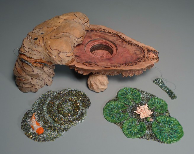 Grigsby Rocky Start (Koi) Teapot in progress - overall (dismantled)